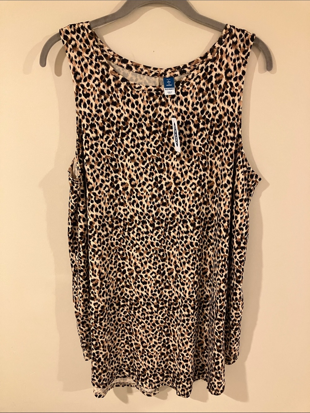 NWT Old Navy Leopard Print Luxe Sleeveless Top - Beige and Black